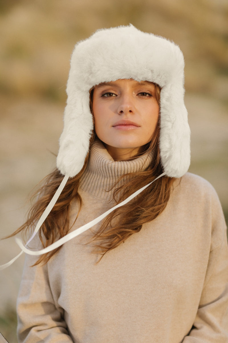 White Faux Fur Chapka - RAPHAEL – LaSeine&Moi