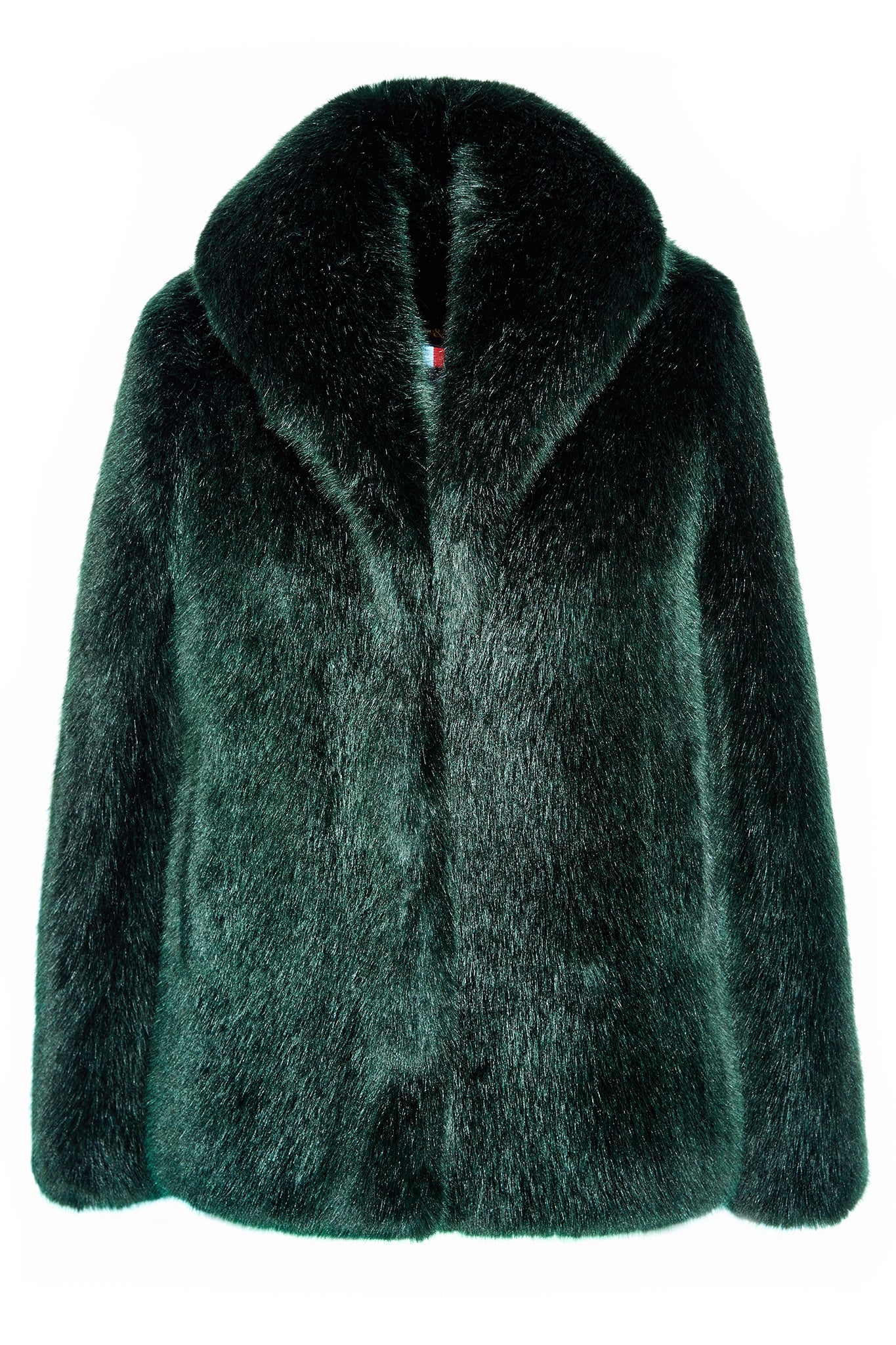 Faux Fur Dark Green Jacket ANNA – LaSeine&Moi - Main Image