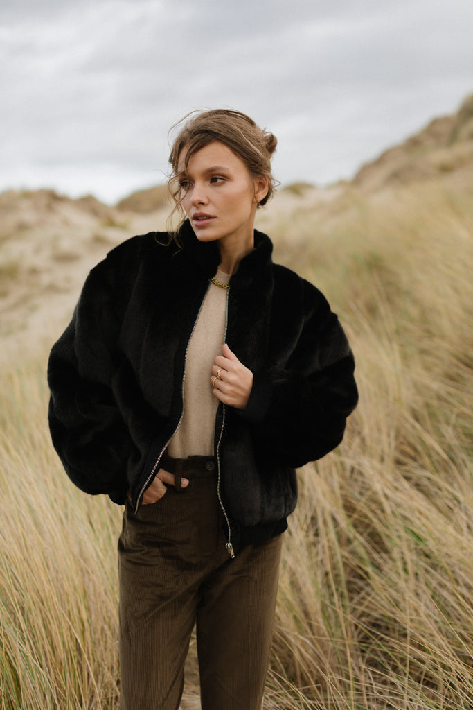 Fur raincoat sale