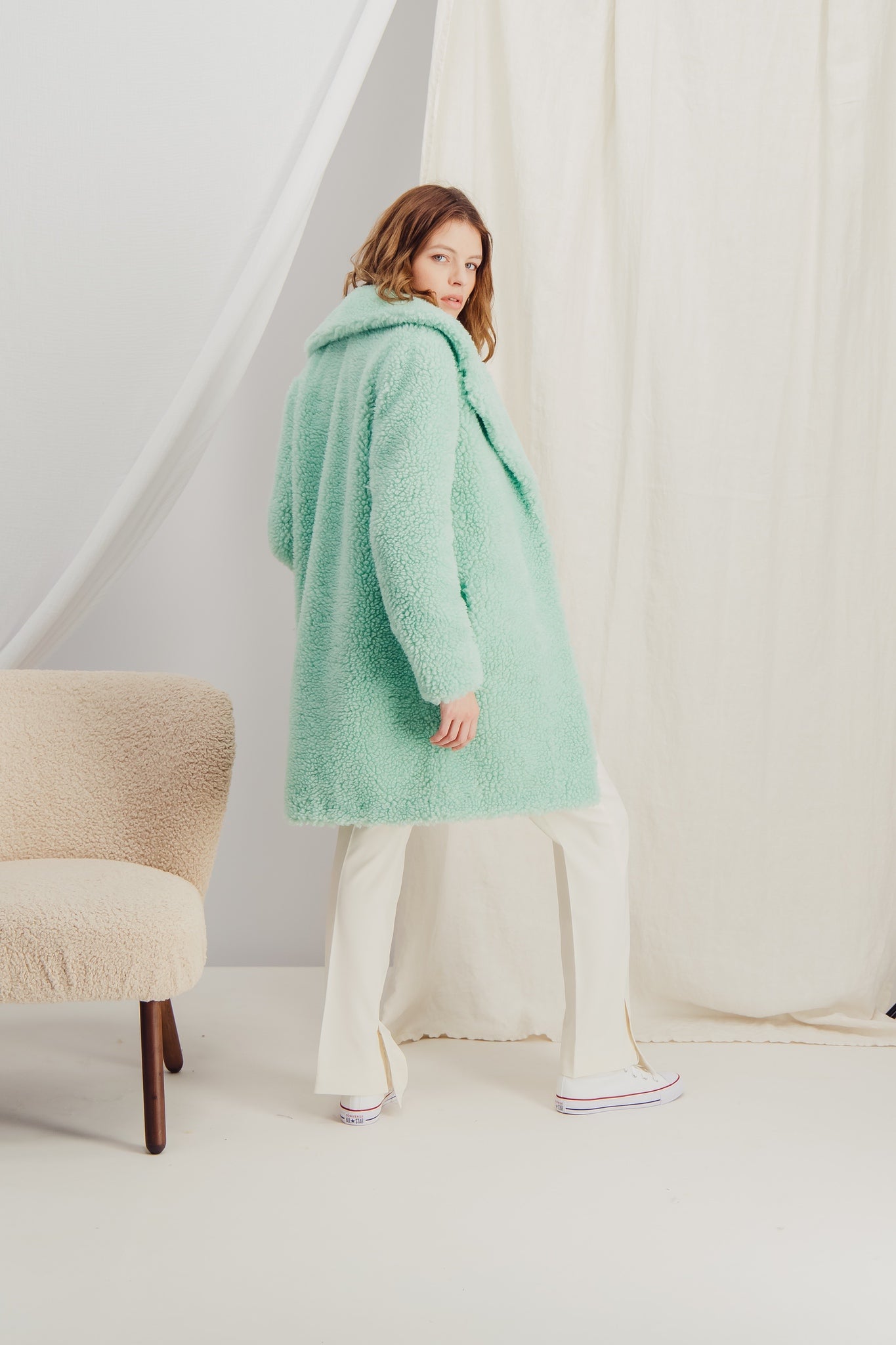 Sustainable faux fur coat LAURA